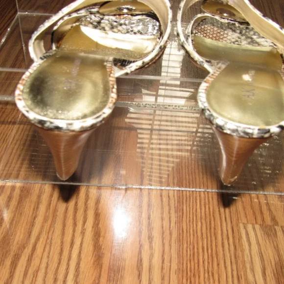 ANNE KLEIN Hinda Black Reptile Print Mules 9.5M - Picture 2 of 7